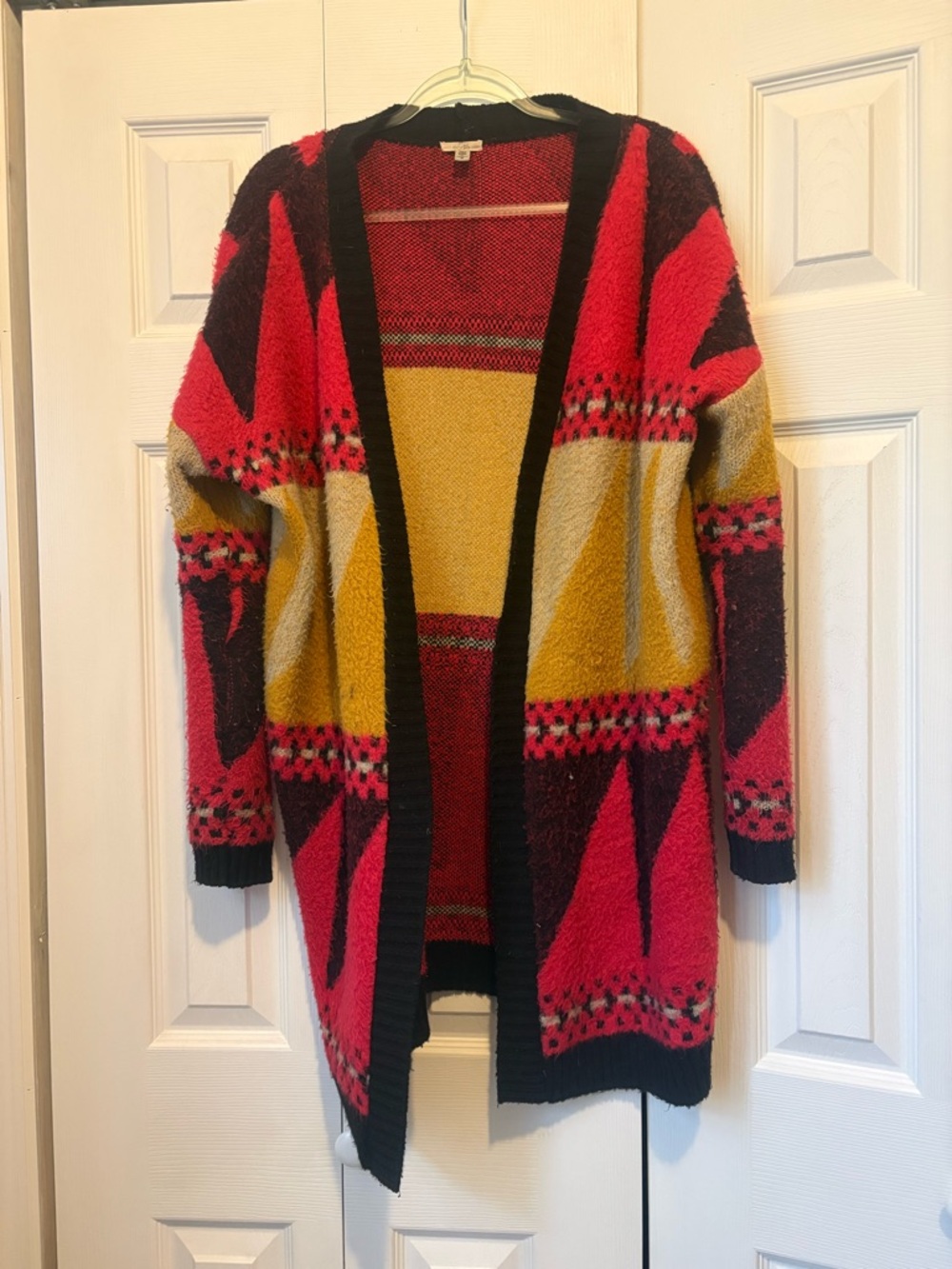 Ecoté -Front Geometric Pattern Women's Oversized Cardigan Sweater